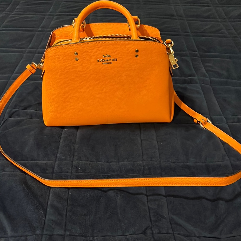 Orange coach purse
